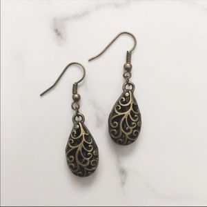 3 for $10 - Bronze teardrop Earrings
